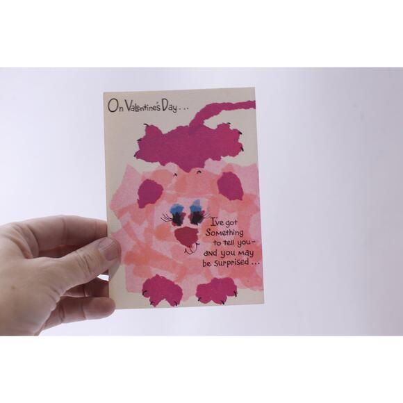 Cute Funny Cat, Unused 70s Valentine Card, I Like You More Than I've Advertised, - Picture 1 of 2